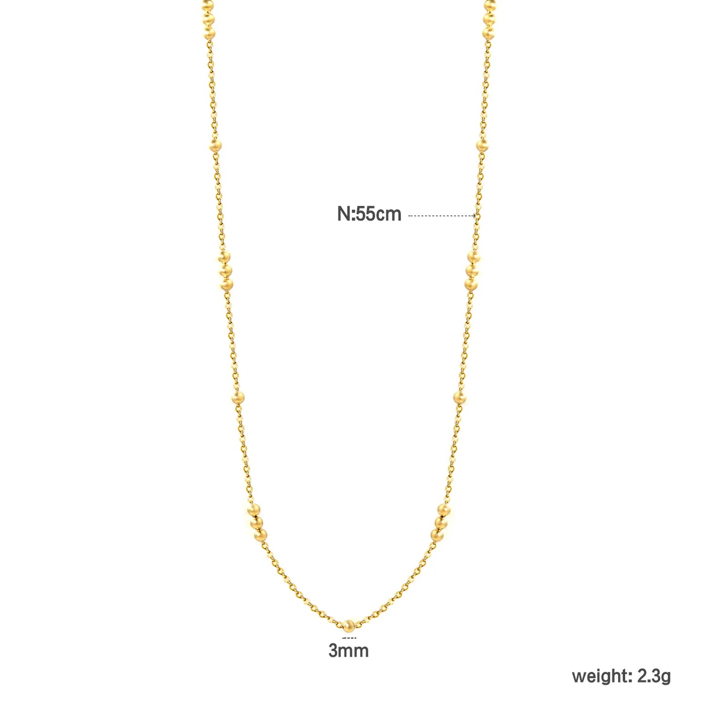 (LP300645G) Ball O-Link Necklace, Gold - Asonjewelry