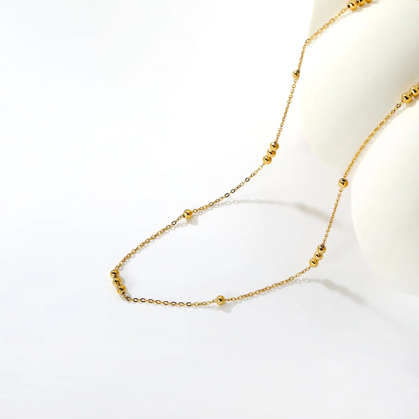 (LP300645G) Ball O-Link Necklace, Gold - Asonjewelry