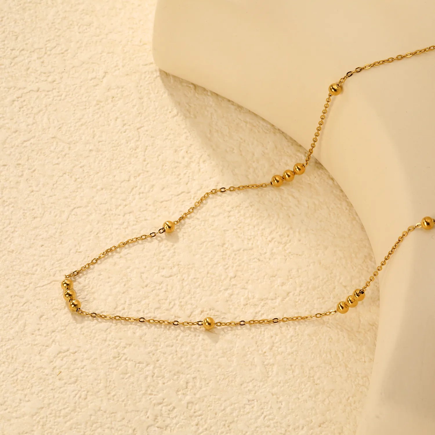 (LP300645G) Ball O-Link Necklace, Gold - Asonjewelry