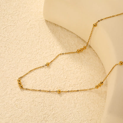 (LP300645G) Ball O-Link Necklace, Gold - Asonjewelry