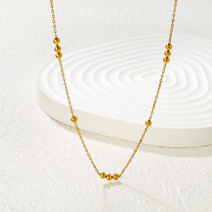 (LP300645G) Ball O-Link Necklace, Gold - Asonjewelry