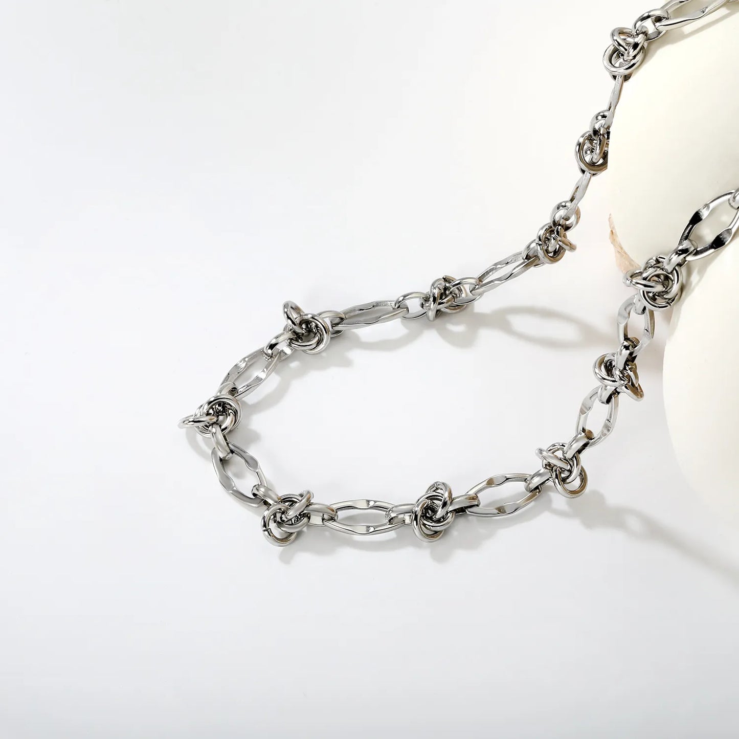 Knotted Chain, Steel Color - Asonjewelry