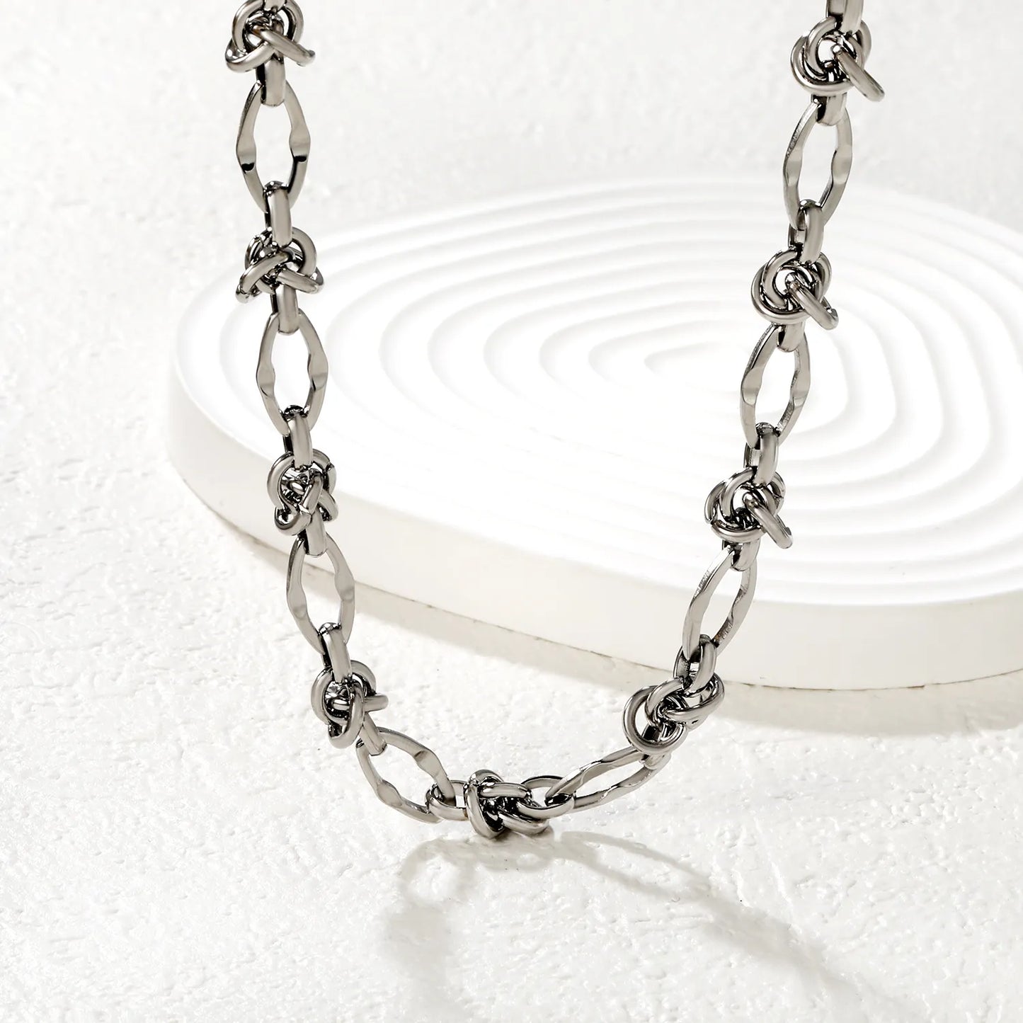 Knotted Chain, Steel Color - Asonjewelry
