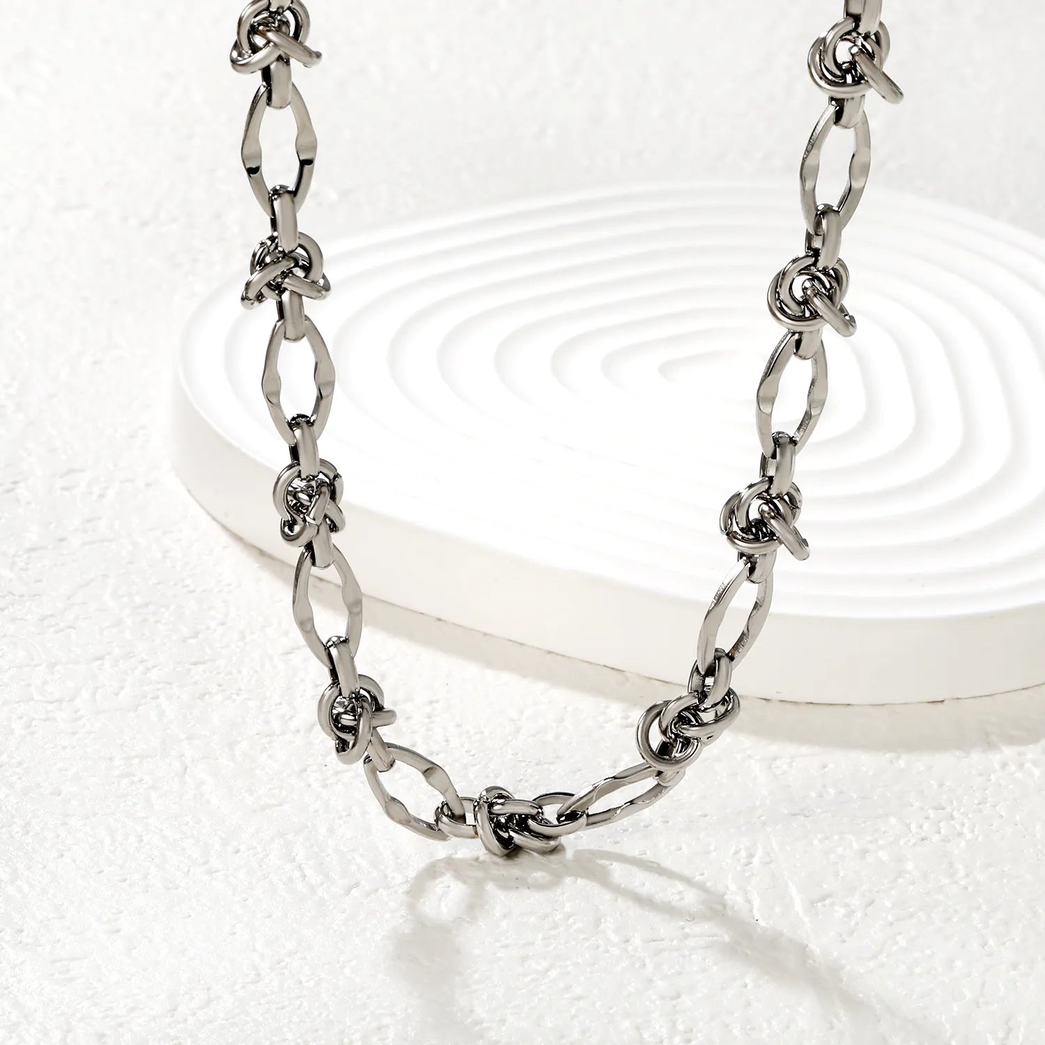 Knotted Chain, Steel Color - Asonjewelry