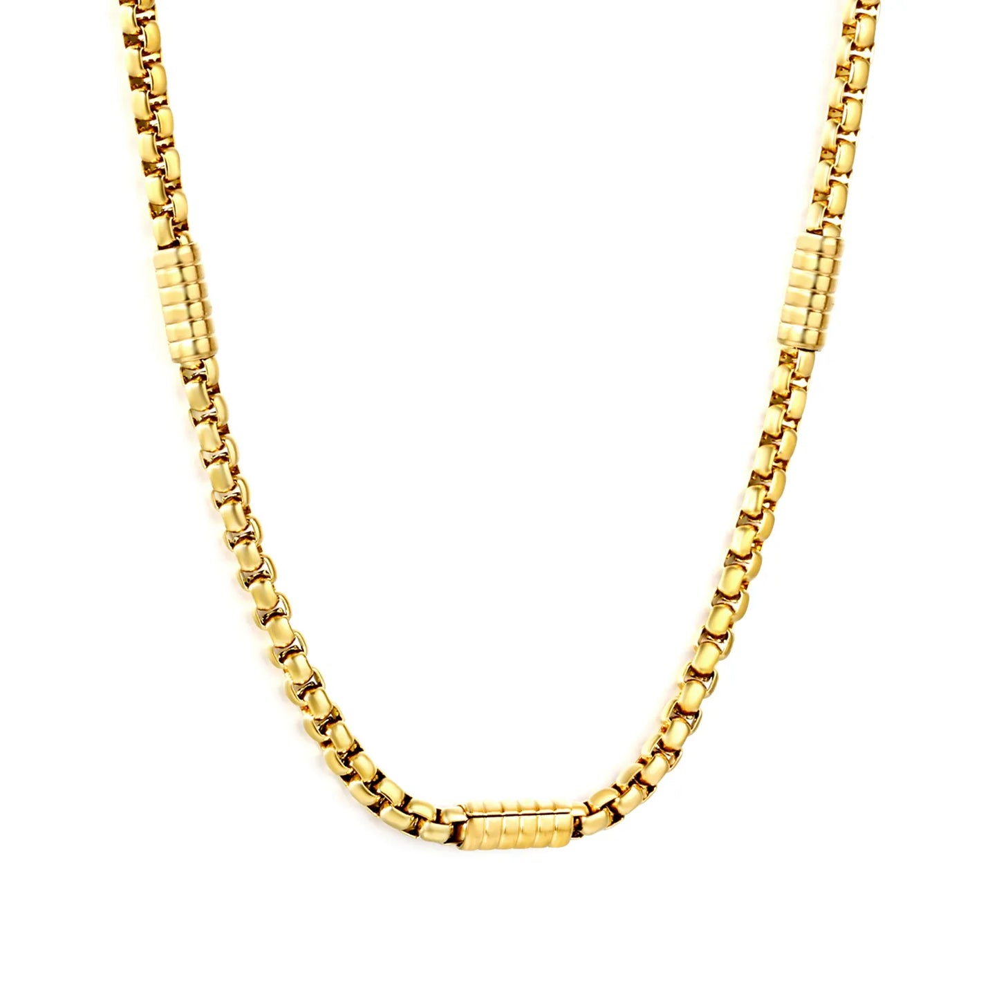 Square Pearl Clip Tube Chain Necklace, Gold - Asonjewelry