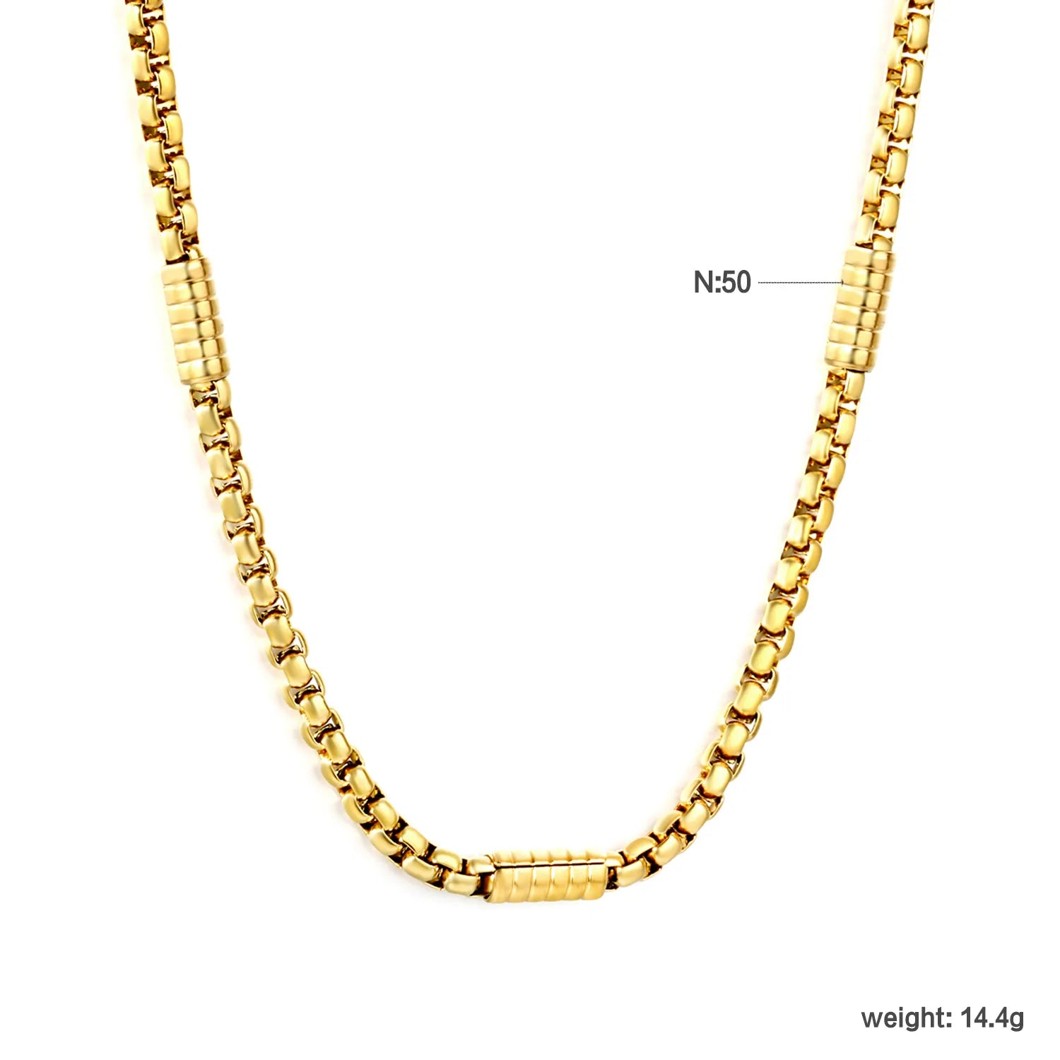 Square Pearl Clip Tube Chain Necklace, Gold - Asonjewelry