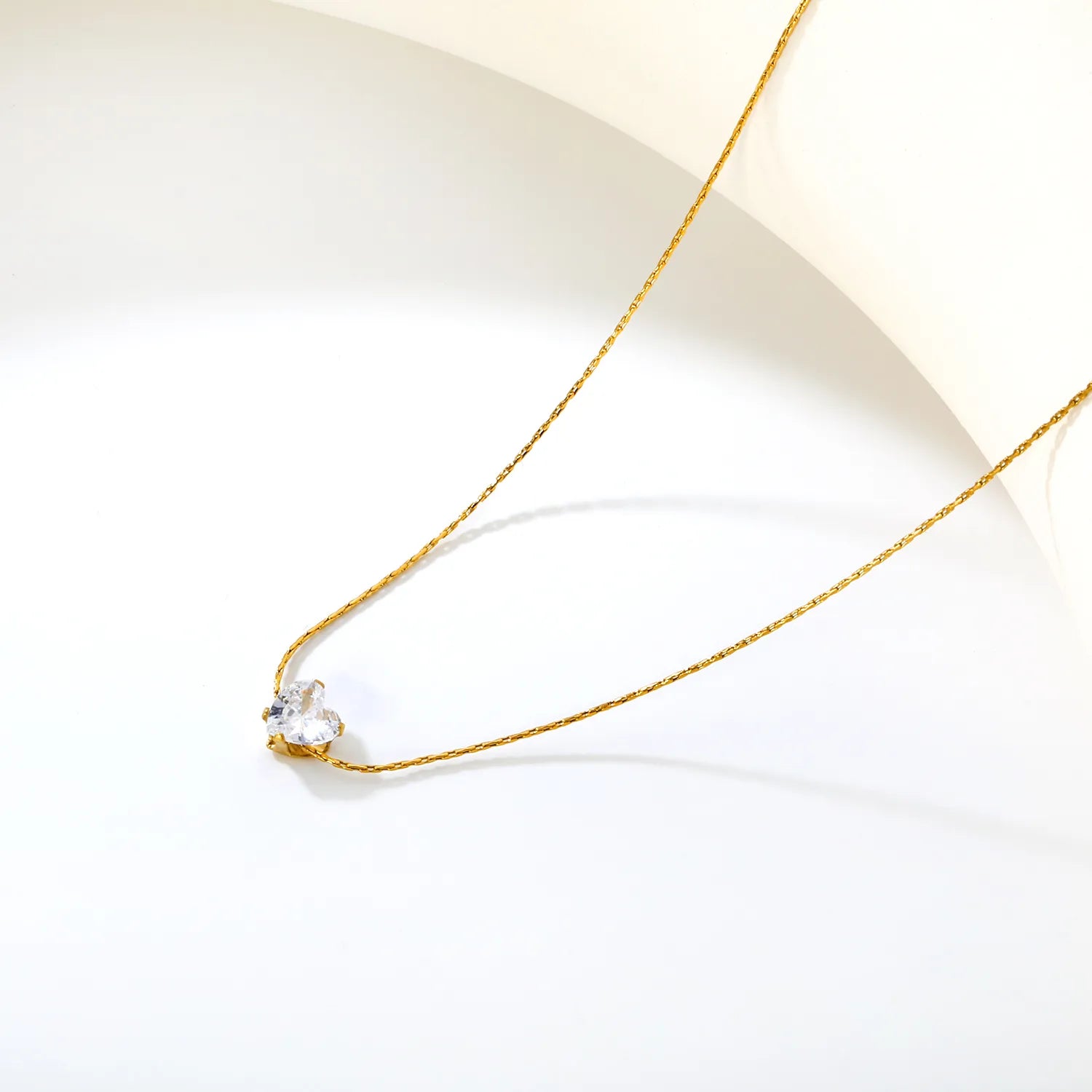 Necklace 0.3mm solid chain with cross-shaped hammer 40+5cm + round pendant Gold - Asonjewelry