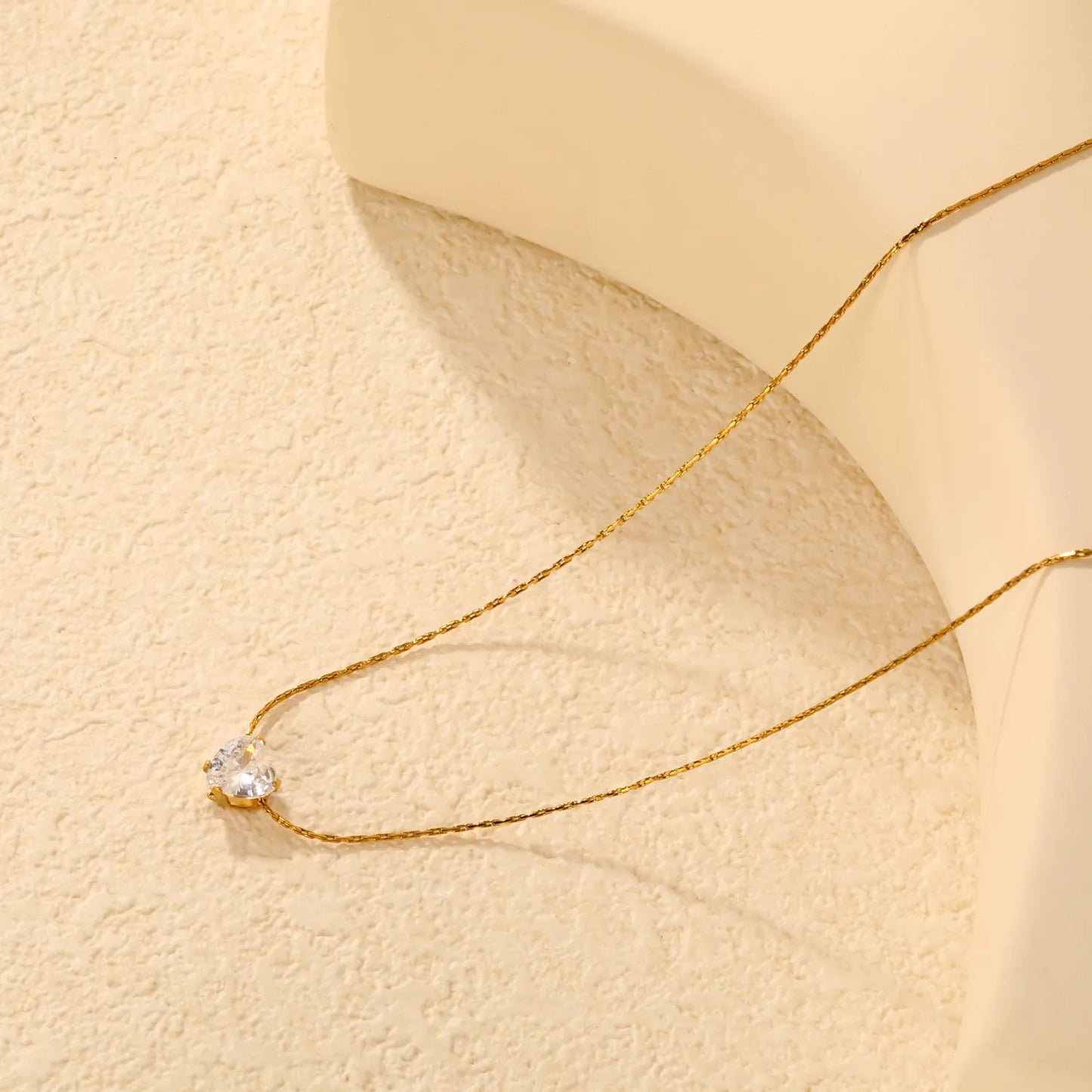 Necklace 0.3mm solid chain with cross-shaped hammer 40+5cm + round pendant Gold - Asonjewelry