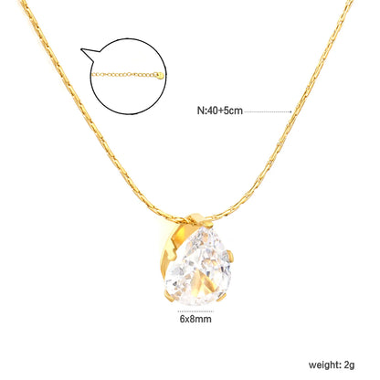 Necklace 0.3mm solid chain with cross-shaped hammer 40+5cm + round pendant Gold - Asonjewelry