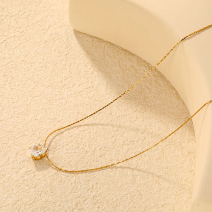 Necklace 0.3mm solid chain with cross-shaped hammer 40+5cm + round pendant Gold - Asonjewelry