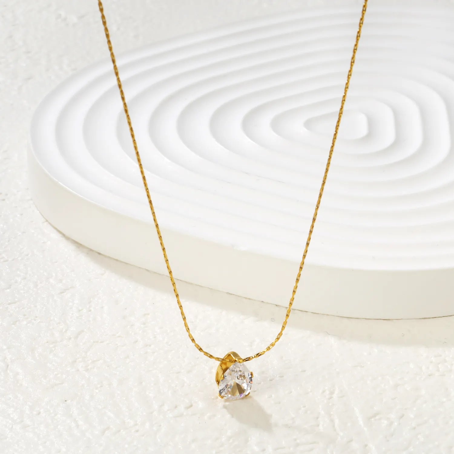 Necklace 0.3mm solid chain with cross-shaped hammer 40+5cm + round pendant Gold - Asonjewelry