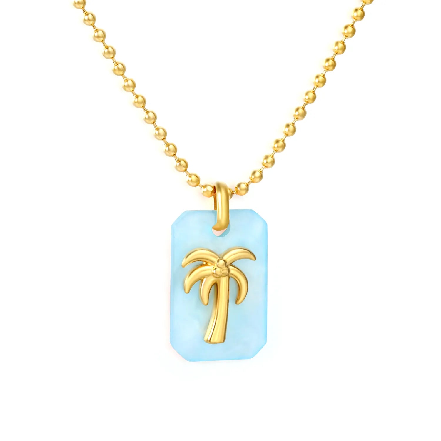 1.5mm Bead Chain: 45+5cm + 6mm End Cap Accessory: 6.6*11mm Acrylic: 11*17mm, Approx. 2mm Thickness Process: Acrylic Adhesive Attachment - Asonjewelry