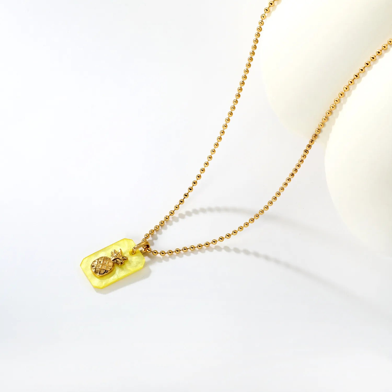 1.5mm Bead Chain: 45+5cm + 6mm End Cap Accessory: 6.6*11mm Acrylic: 11*17mm, Approx. 2mm Thickness Process: Acrylic Adhesive Attachment - Asonjewelry