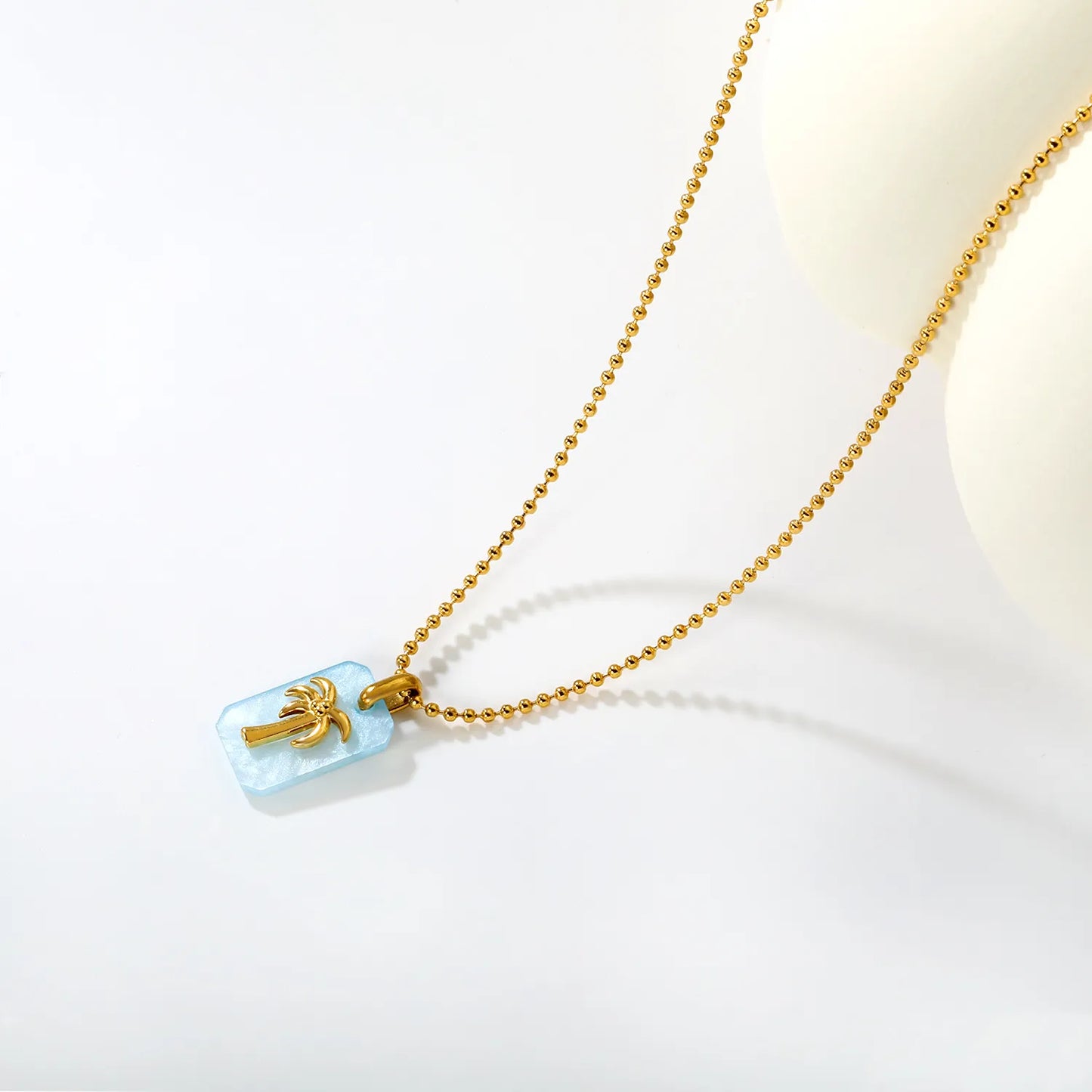 1.5mm Bead Chain: 45+5cm + 6mm End Cap Accessory: 6.6*11mm Acrylic: 11*17mm, Approx. 2mm Thickness Process: Acrylic Adhesive Attachment - Asonjewelry