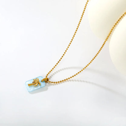 1.5mm Bead Chain: 45+5cm + 6mm End Cap Accessory: 6.6*11mm Acrylic: 11*17mm, Approx. 2mm Thickness Process: Acrylic Adhesive Attachment - Asonjewelry