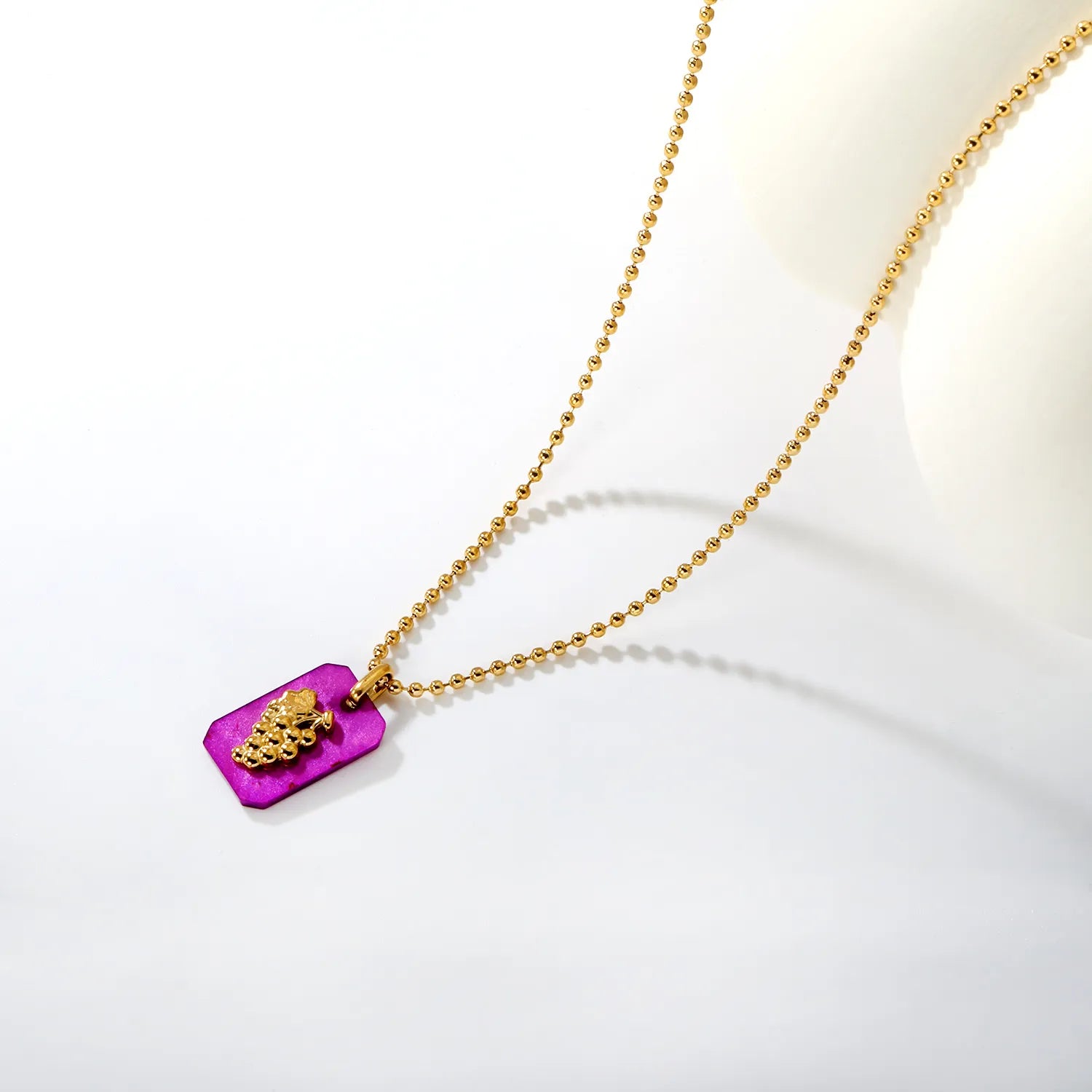 1.5mm Bead Chain: 45+5cm + 6mm End Cap Accessory: 6.6*11mm Acrylic: 11*17mm, Approx. 2mm Thickness Process: Acrylic Adhesive Attachment - Asonjewelry