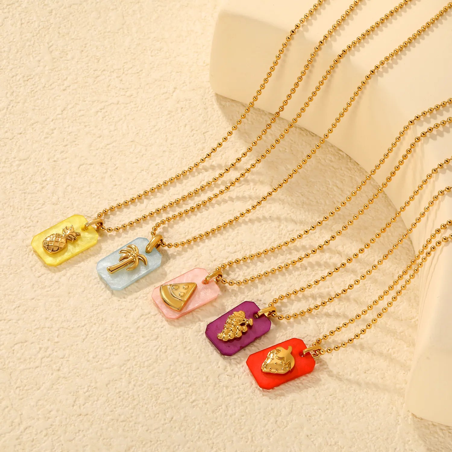 1.5mm Bead Chain: 45+5cm + 6mm End Cap Accessory: 6.6*11mm Acrylic: 11*17mm, Approx. 2mm Thickness Process: Acrylic Adhesive Attachment - Asonjewelry