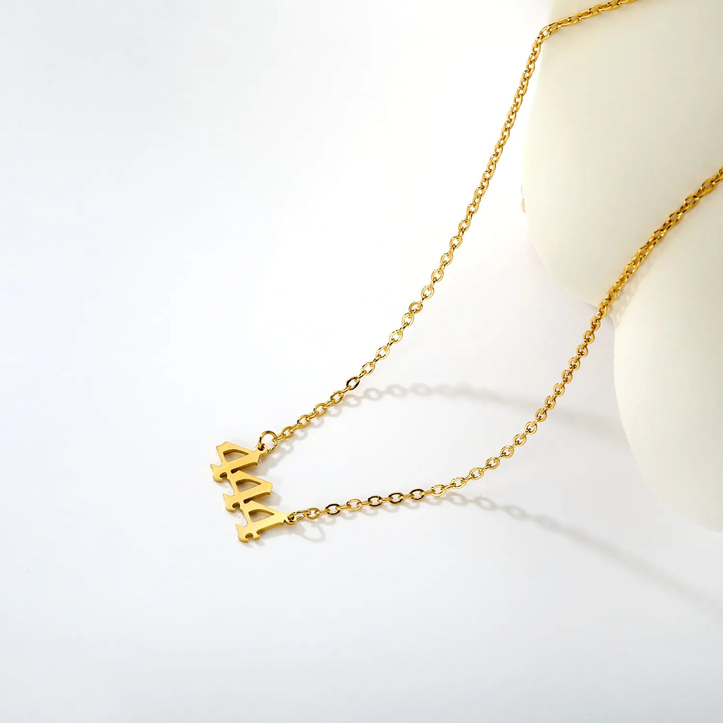 Triple Four-Letter Necklace in Gold - Asonjewelry
