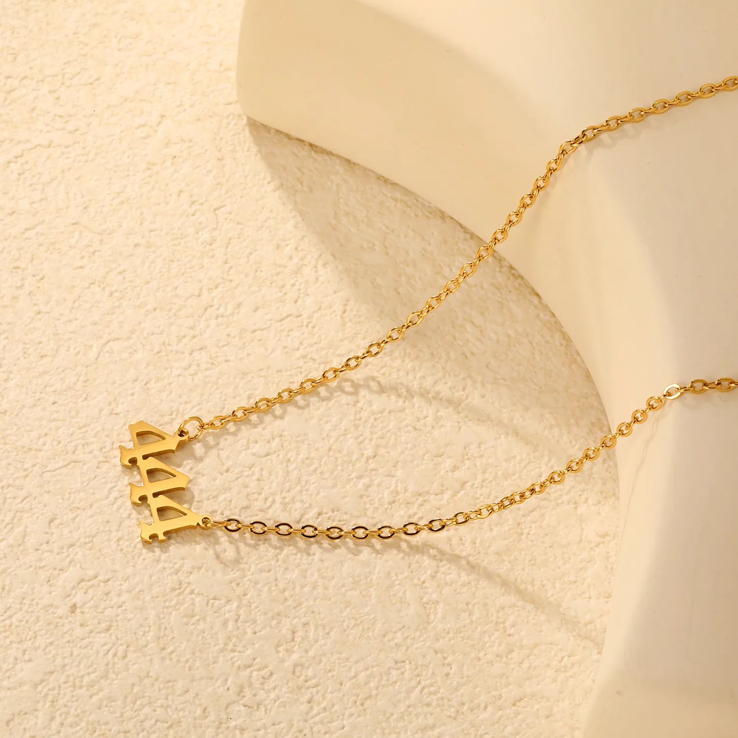 Triple Four-Letter Necklace in Gold - Asonjewelry
