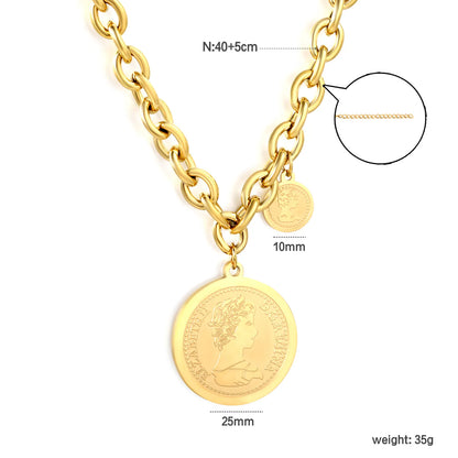 Cut Disc Pendant Necklace in Gold - Asonjewelry