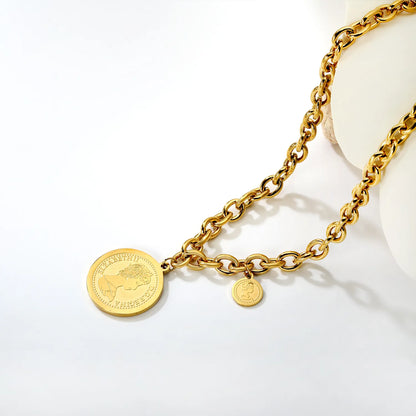 Cut Disc Pendant Necklace in Gold - Asonjewelry