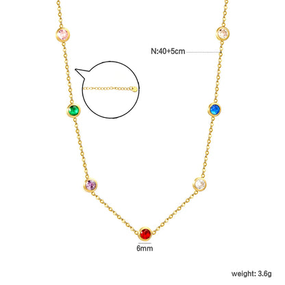 Seven-Stone Mixed-Color Diamond Necklace in Gold - Asonjewelry