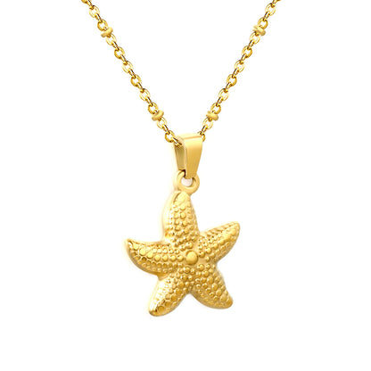 Starfish Bead Chain Necklace in Gold - Asonjewelry
