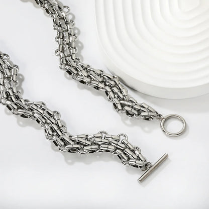 Braided Necklace, Steel Color - Asonjewelry