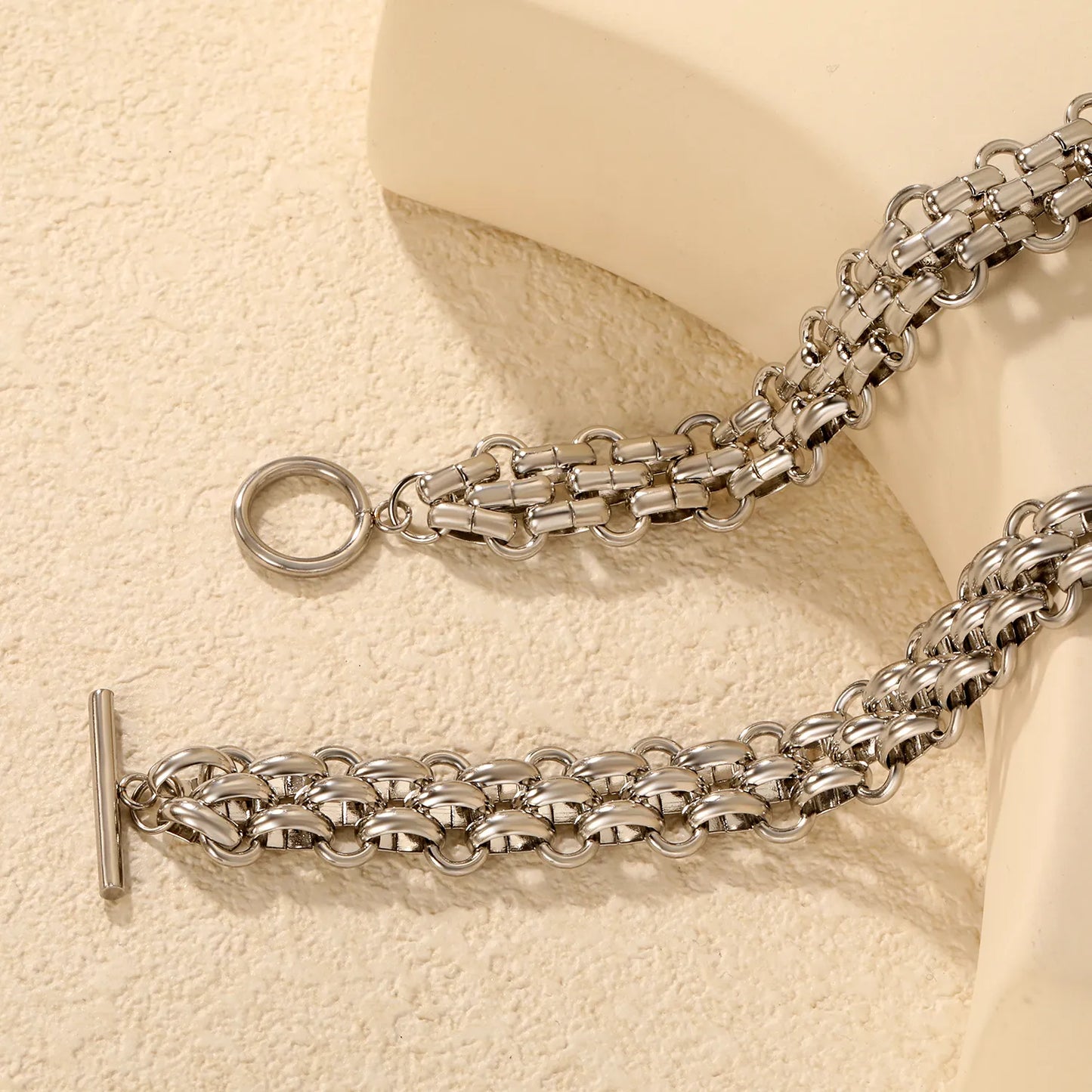 Braided Necklace, Steel Color - Asonjewelry