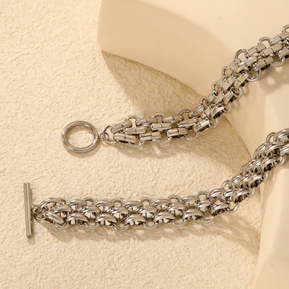 Braided Necklace, Steel Color - Asonjewelry