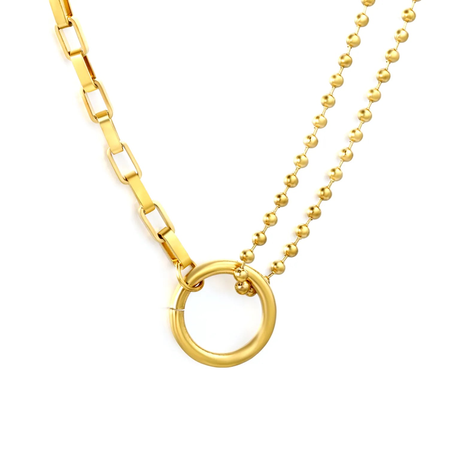 Geometric Circle Necklace in Gold - Asonjewelry