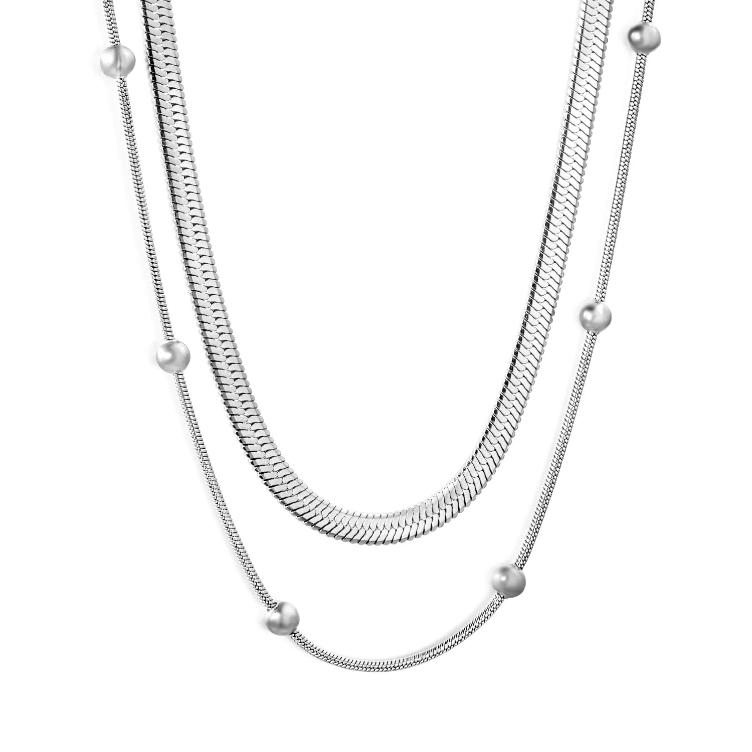 Bead-Gripping Blade, Dual Chain, Steel Gray, Gold - Asonjewelry