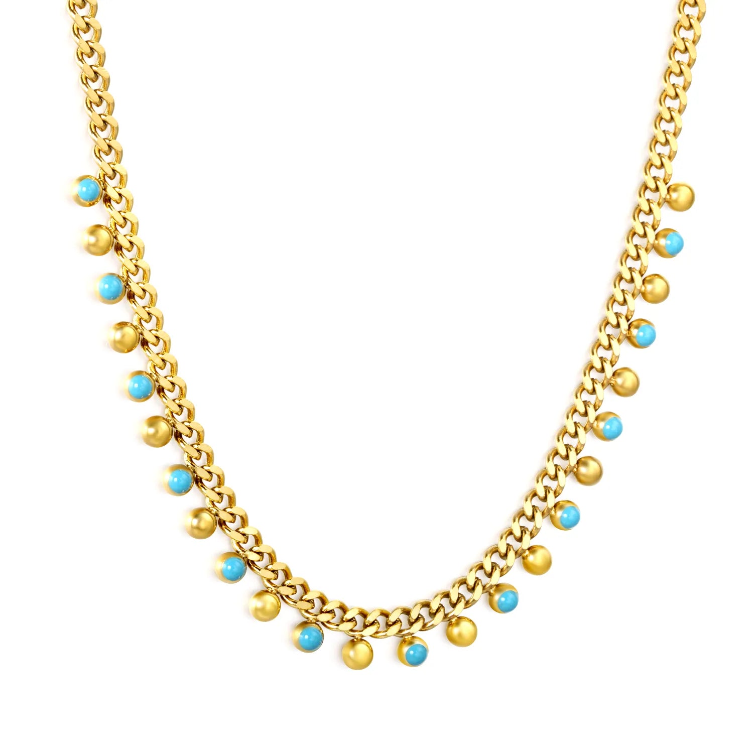 Blue Teardrop Pearl Necklace in Gold - Asonjewelry
