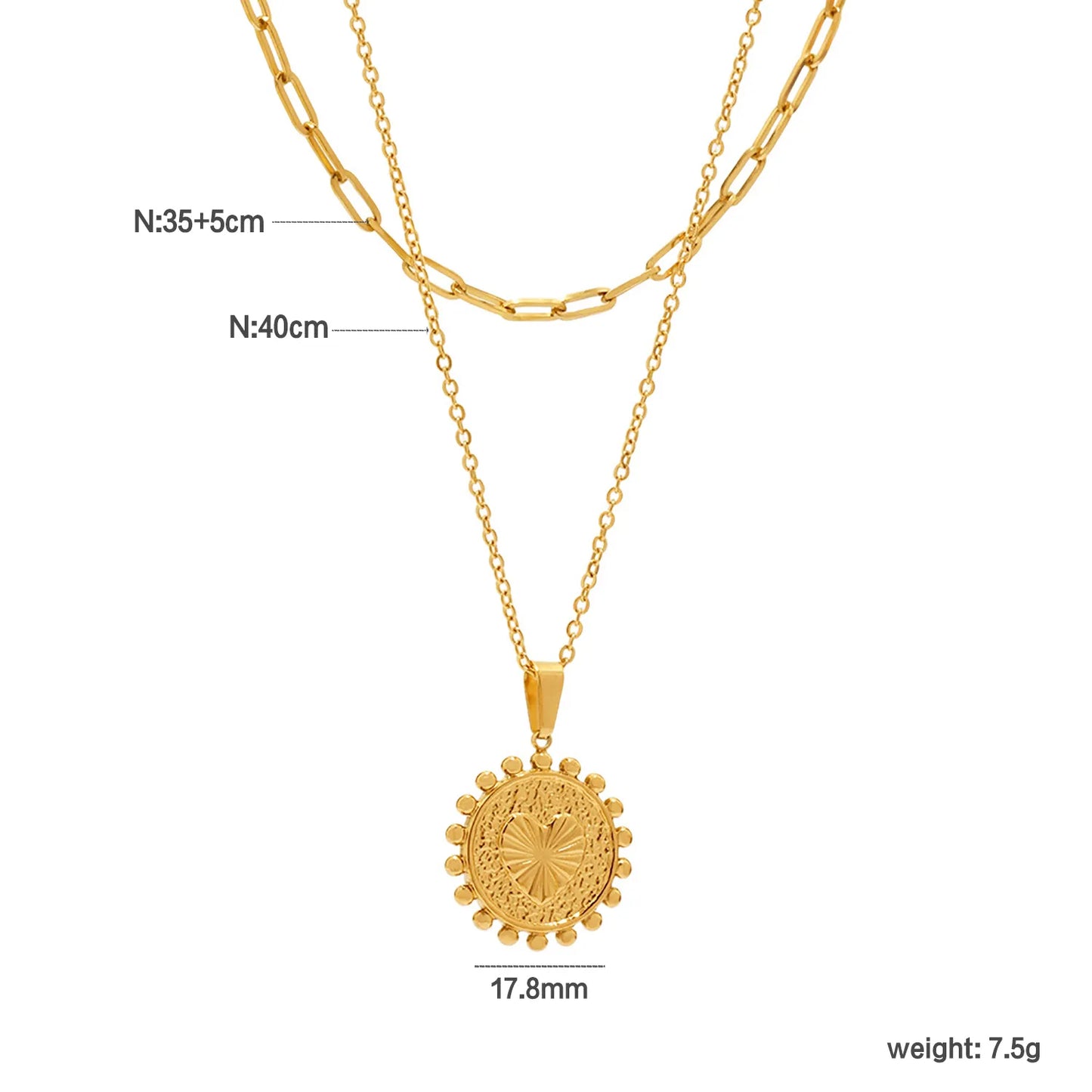 Gold 05 Cross Chain 40cm + 2.4*6.8cm Long Cross 35cm + 5cm + 4.5*8.6cm Oval Tag Pendant 17.8mm + 3*7mm Seed Clasp - Asonjewelry