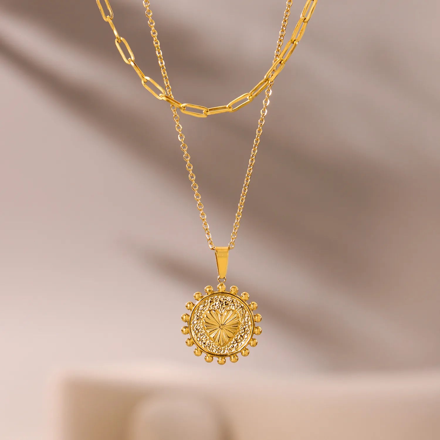 Gold 05 Cross Chain 40cm + 2.4*6.8cm Long Cross 35cm + 5cm + 4.5*8.6cm Oval Tag Pendant 17.8mm + 3*7mm Seed Clasp - Asonjewelry