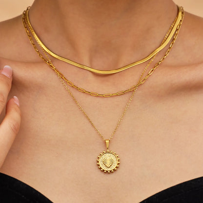 Gold 05 Cross Chain 40cm + 2.4*6.8cm Long Cross 35cm + 5cm + 4.5*8.6cm Oval Tag Pendant 17.8mm + 3*7mm Seed Clasp - Asonjewelry