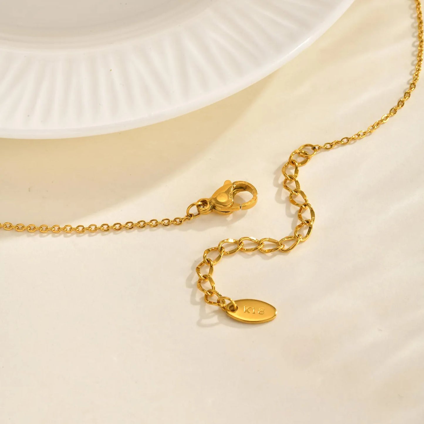 Waterdrop Necklace Gold 05 Cross Chain 40+5cm + 4.5*8.6mm Oval Tag Snake 2.6*29mm Pendant Waterdrop 9.35*16.6mm Chain Length 6.5cm