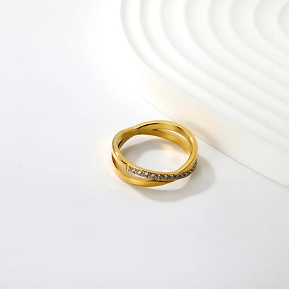 Single Ring of Steel/Steel 6 Double-layer Ring Christmas Gift asonjewelry