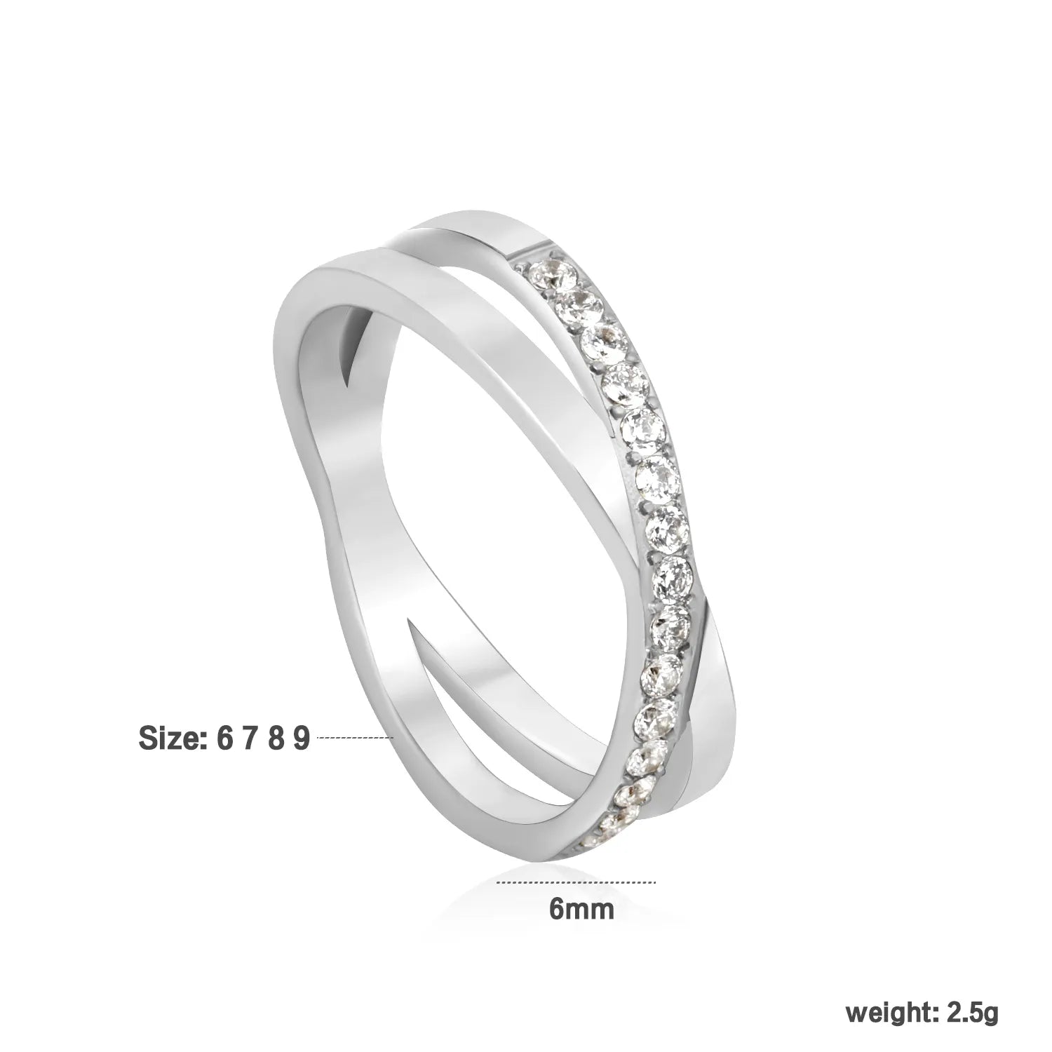Single Ring of Steel/Steel 6 Double-layer Ring Christmas Gift asonjewelry