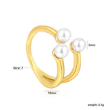 Freshwater Pearl Open Ring Steel Gray Gold - Asonjewelry