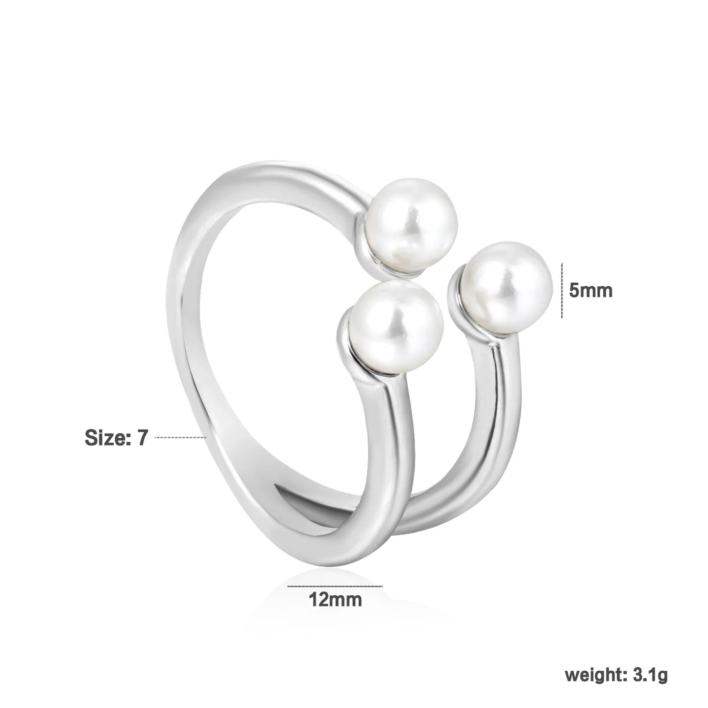 Freshwater Pearl Open Ring Steel Gray Gold - Asonjewelry