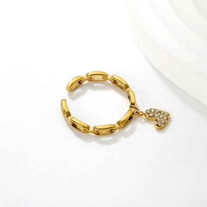 3.1mm high star/eye/heart-shaped/CNC white zircon cross pendant with white diamonds, open ring, gold #7 asonjewelry