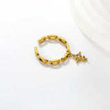 3.1mm high star/eye/heart-shaped/CNC white zircon cross pendant with white diamonds, open ring, gold #7 asonjewelry