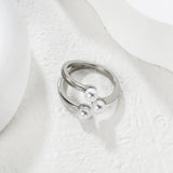 Freshwater Pearl Open Ring Steel Gray Gold - Asonjewelry