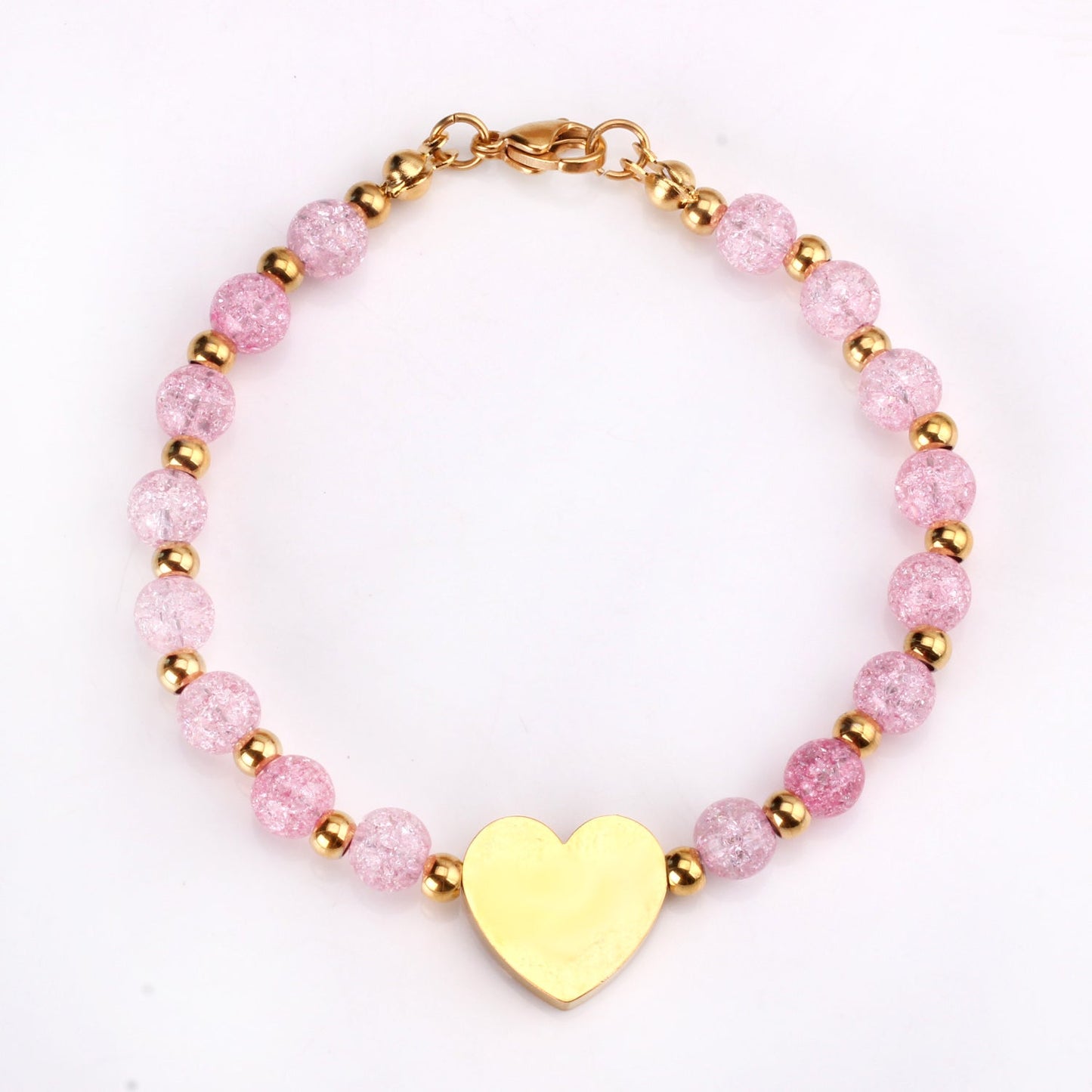 Gold Accessories Pink Crystal Bracelet asonjewelry