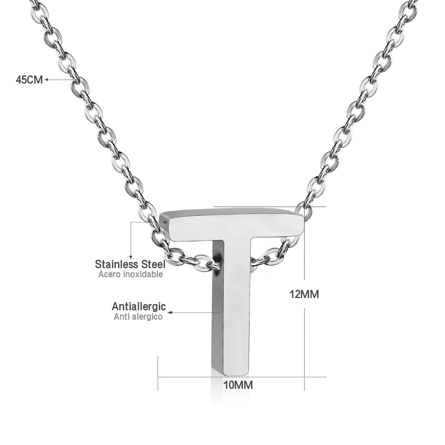 ASON Delicate Classic Style Initial 26 Letters Alphabet Chain Pendant Necklace Stainless Steel Color Jewelry Chokers asonjewelry