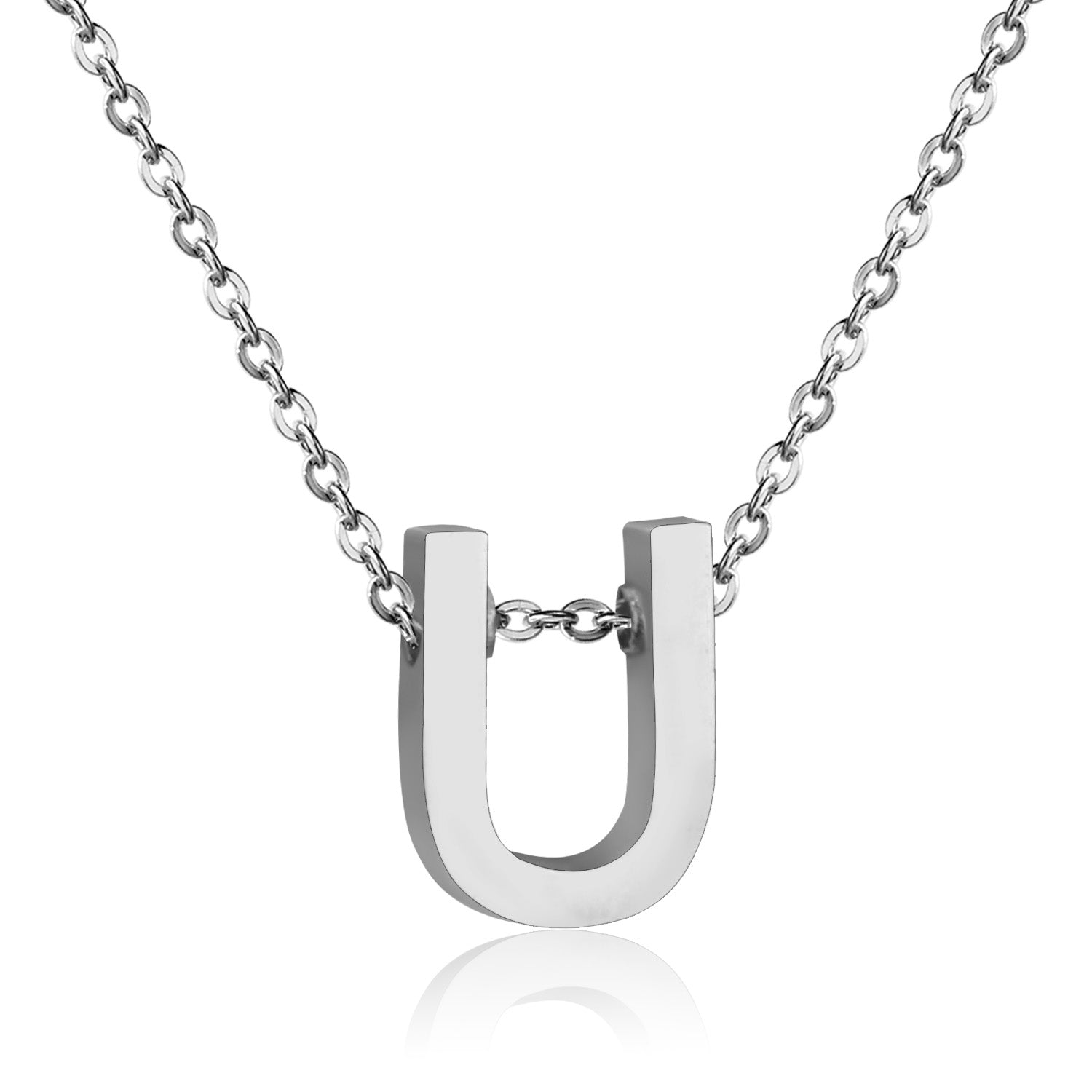 ASON Delicate Classic Style Initial 26 Letters Alphabet Chain Pendant Necklace Stainless Steel Color Jewelry Chokers asonjewelry