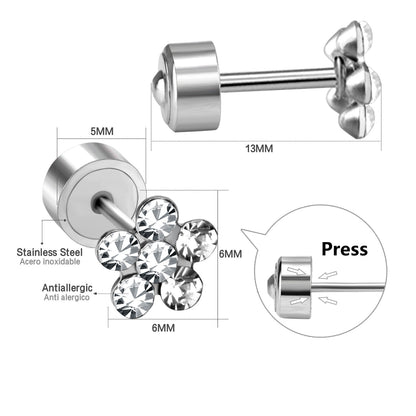 Steel Tap Plugs Colored & White Diamond Stud Earrings asonjewelry