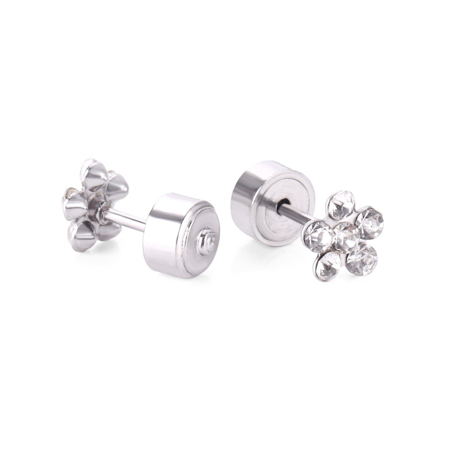 Steel Tap Plugs Colored & White Diamond Stud Earrings asonjewelry