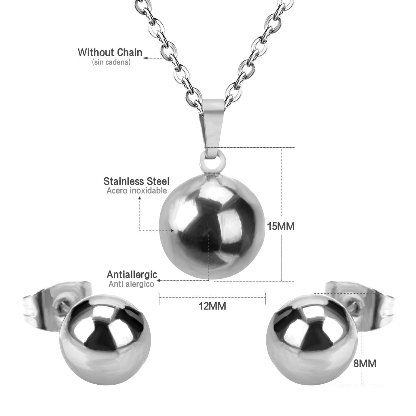 Minimalist Sleek Orb Jewelry Set asonjewelry